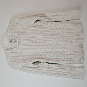 St. John's Bay Cable Knit Crewneck Sweater - Off-White